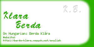 klara berda business card